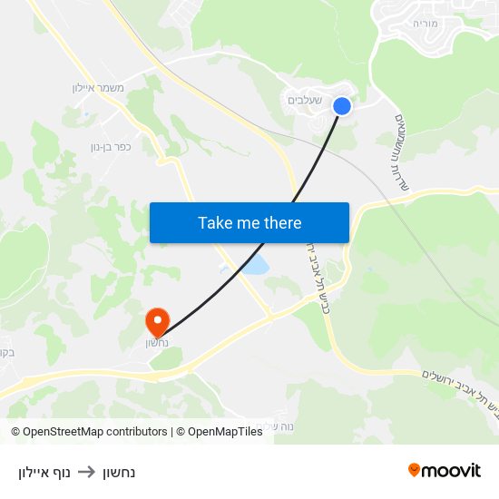 נוף איילון to נחשון map