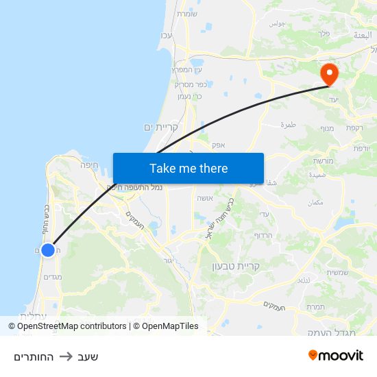 החותרים to שעב map