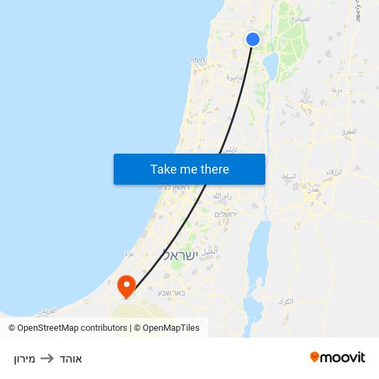 מירון to אוהד map