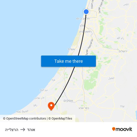 הרצלייה to אוהד map