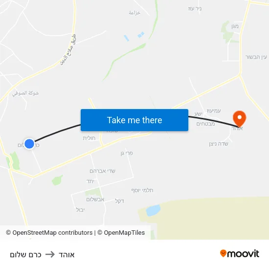 כרם שלום to אוהד map