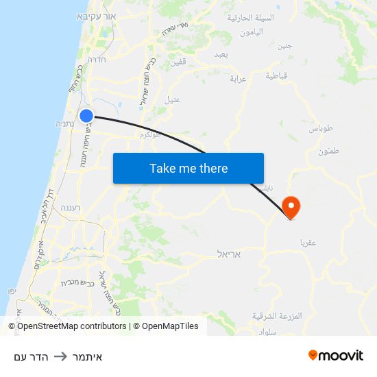 הדר עם to איתמר map