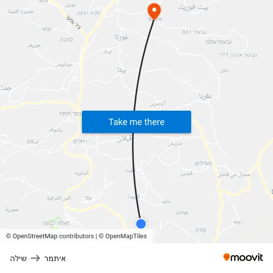 שילה to איתמר map