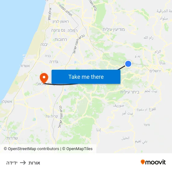 ידידה to אורות map