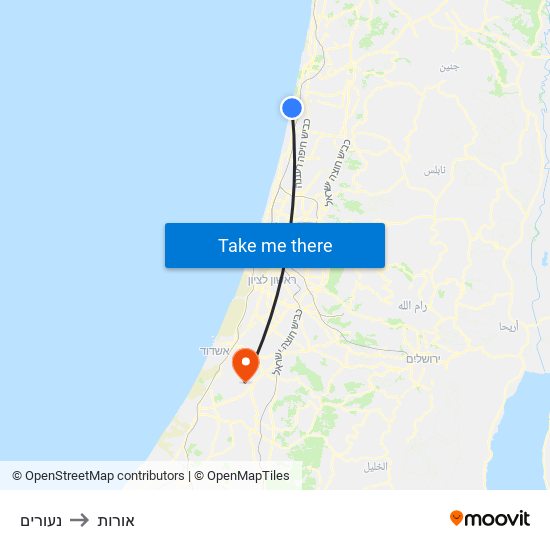 נעורים to אורות map