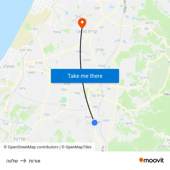 שלווה to אורות map