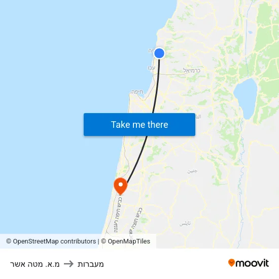 מ.א. מטה אשר to מעברות map