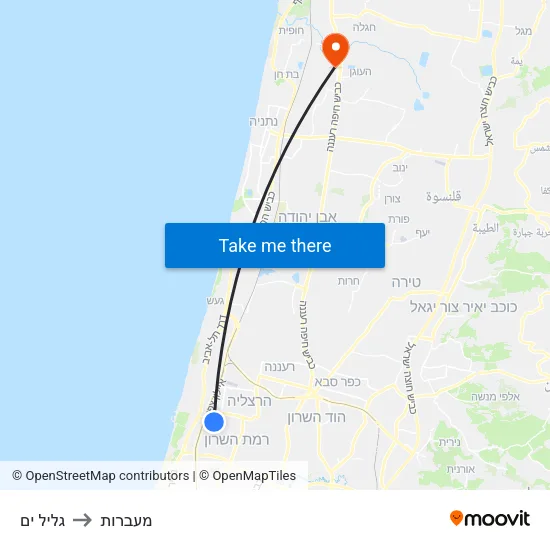 גליל ים to מעברות map