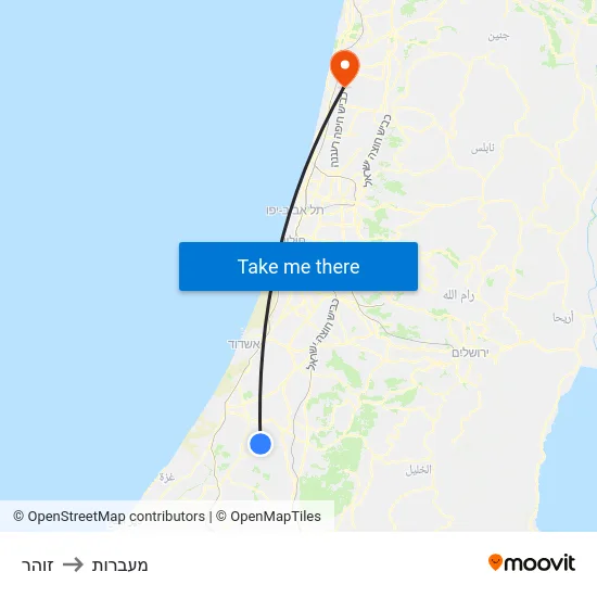 זוהר to מעברות map