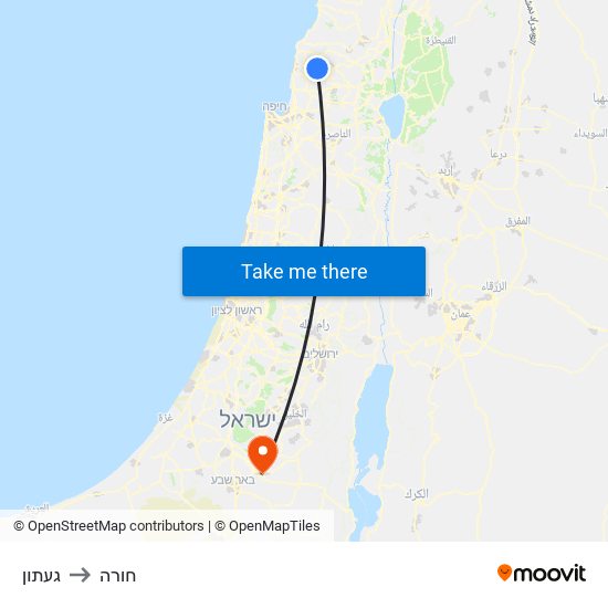 געתון to חורה map