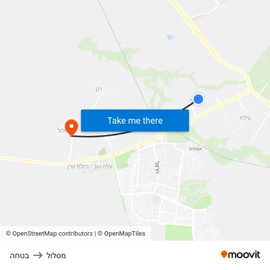 בטחה to מסלול map