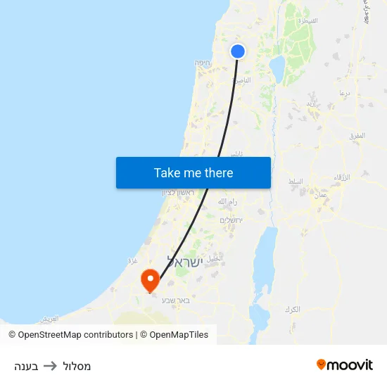 בענה to מסלול map