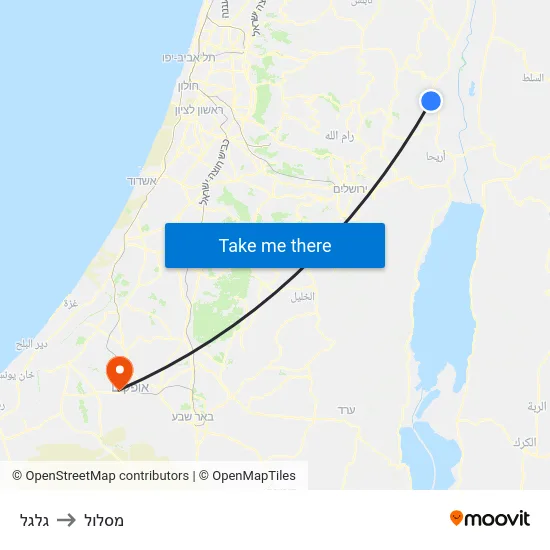 גלגל to מסלול map