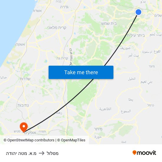 מ.א. מטה יהודה to מסלול map