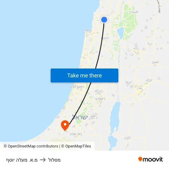 מ.א. מעלה יוסף to מסלול map