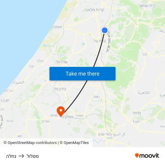 נחלה to מסלול map