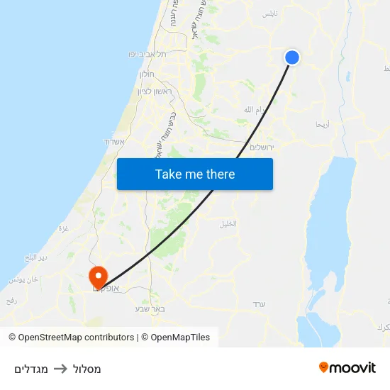 מגדלים to מסלול map