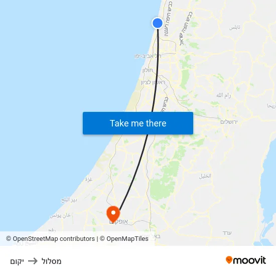 יקום to מסלול map