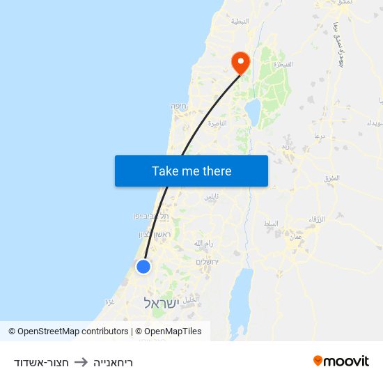 חצור-אשדוד to ריחאנייה map