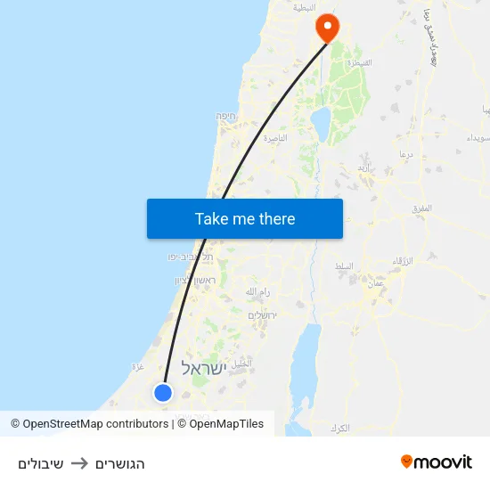 שיבולים to הגושרים map