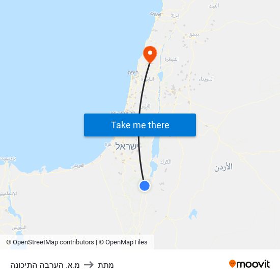 מ.א. הערבה התיכונה to מתת map