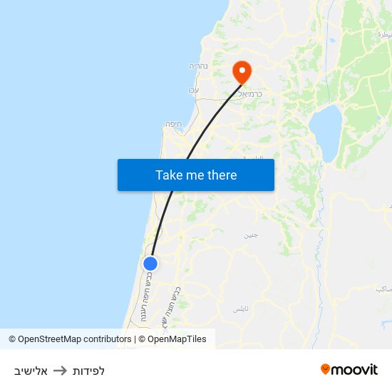 אלישיב to לפידות map