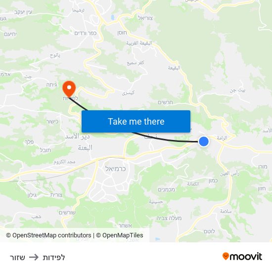 שזור to לפידות map