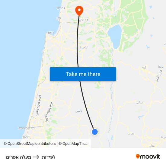 מעלה אפרים to לפידות map