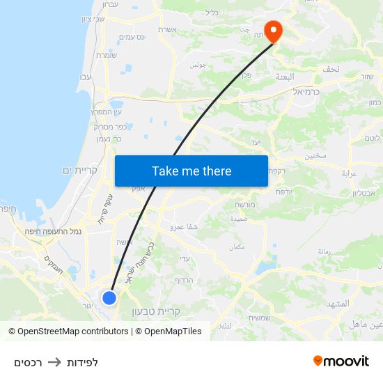 רכסים to לפידות map