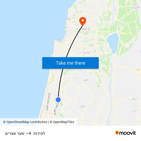 שער אפרים to לפידות map