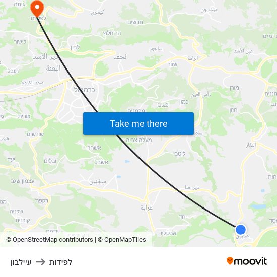 עיילבון to לפידות map