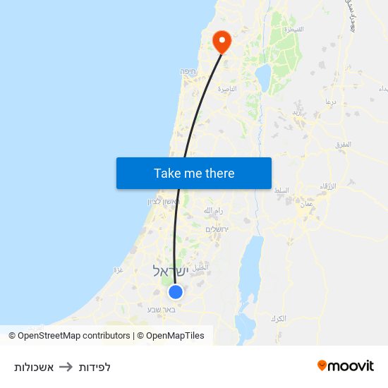 אשכולות to לפידות map