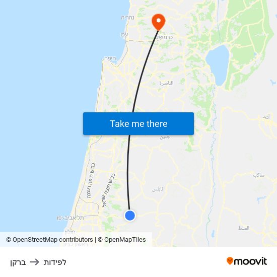 ברקן to לפידות map