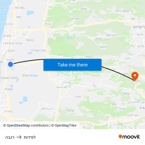 רגבה to לפידות map