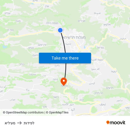 מעיליא to לפידות map