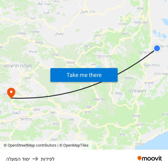 יסוד המעלה to לפידות map