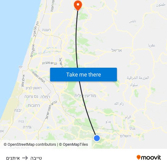 איתנים to טייבה map