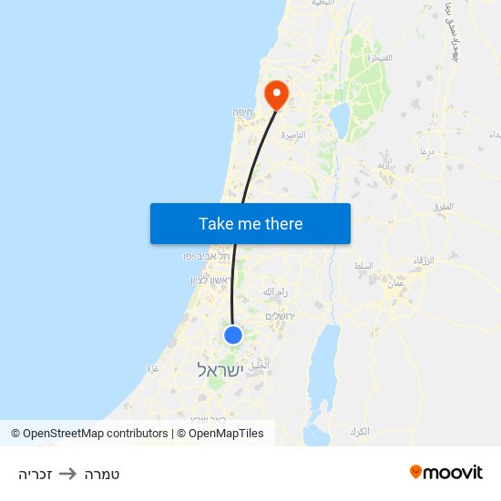 זכריה to טמרה map