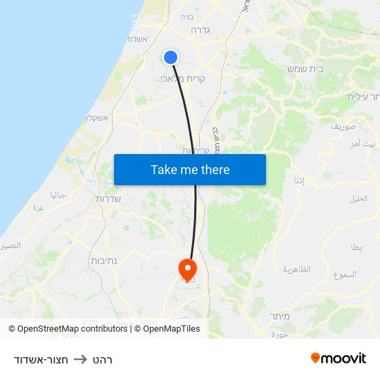 חצור-אשדוד to רהט map