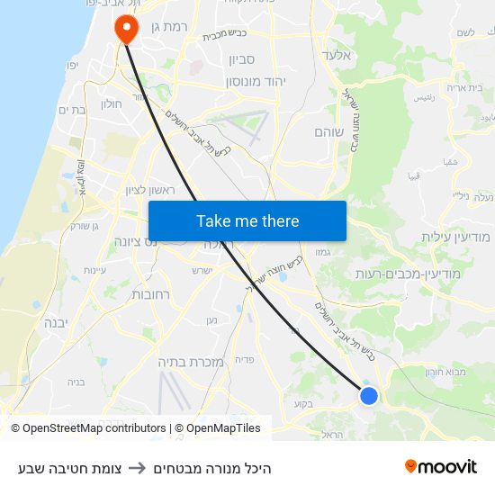 צומת חטיבה שבע to היכל מנורה מבטחים map