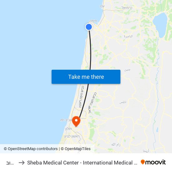 סחרוב to Sheba Medical Center - International Medical Tourism Division map