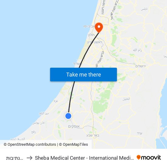 רכבת נתיבות to Sheba Medical Center - International Medical Tourism Division map