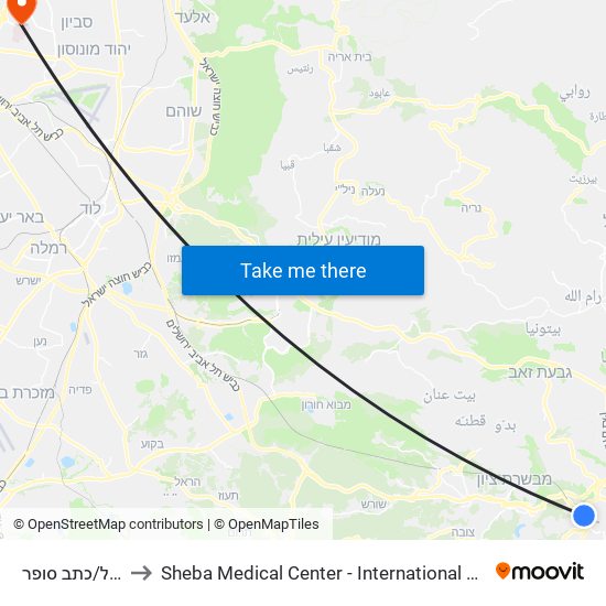 גבעת שאול/כתב סופר to Sheba Medical Center - International Medical Tourism Division map