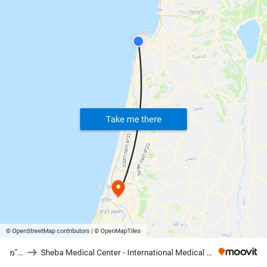 מת''מ to Sheba Medical Center - International Medical Tourism Division map