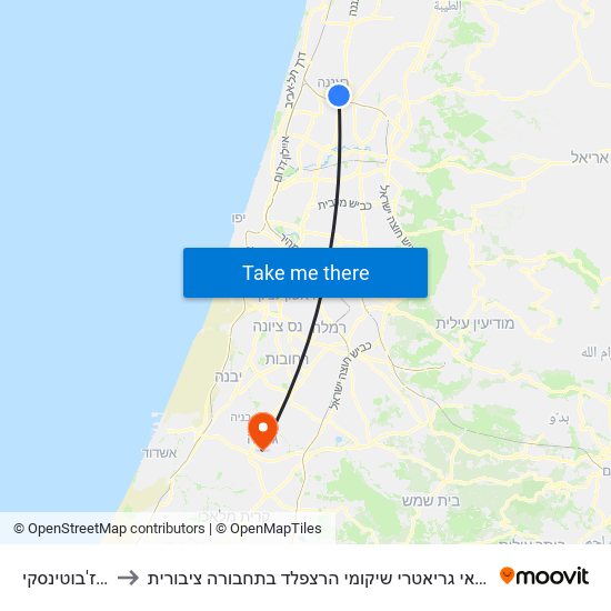 אחוזה/ז'בוטינסקי to איך מגיעים למרכז הרפואי גריאטרי שיקומי הרצפלד בתחבורה ציבורית? map