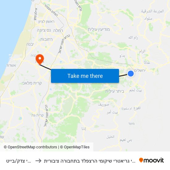 בי''ח שערי צדק/בייט to איך מגיעים למרכז הרפואי גריאטרי שיקומי הרצפלד בתחבורה ציבורית? map