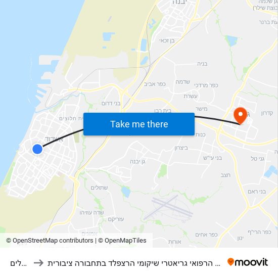 ירושלים to איך מגיעים למרכז הרפואי גריאטרי שיקומי הרצפלד בתחבורה ציבורית? map