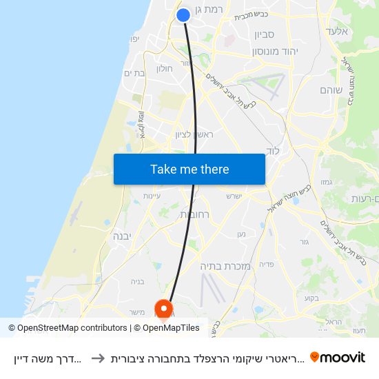 רמת ישראל/דרך משה דיין to איך מגיעים למרכז הרפואי גריאטרי שיקומי הרצפלד בתחבורה ציבורית? map