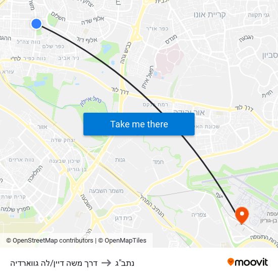 דרך משה דיין/לה גווארדיה to נתב"ג map