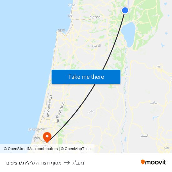 מסוף חצור הגלילית/רציפים to נתב"ג map